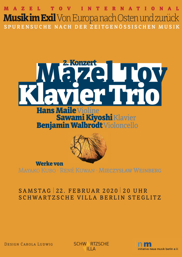 Flyer von Mazel Tov klavier Trio